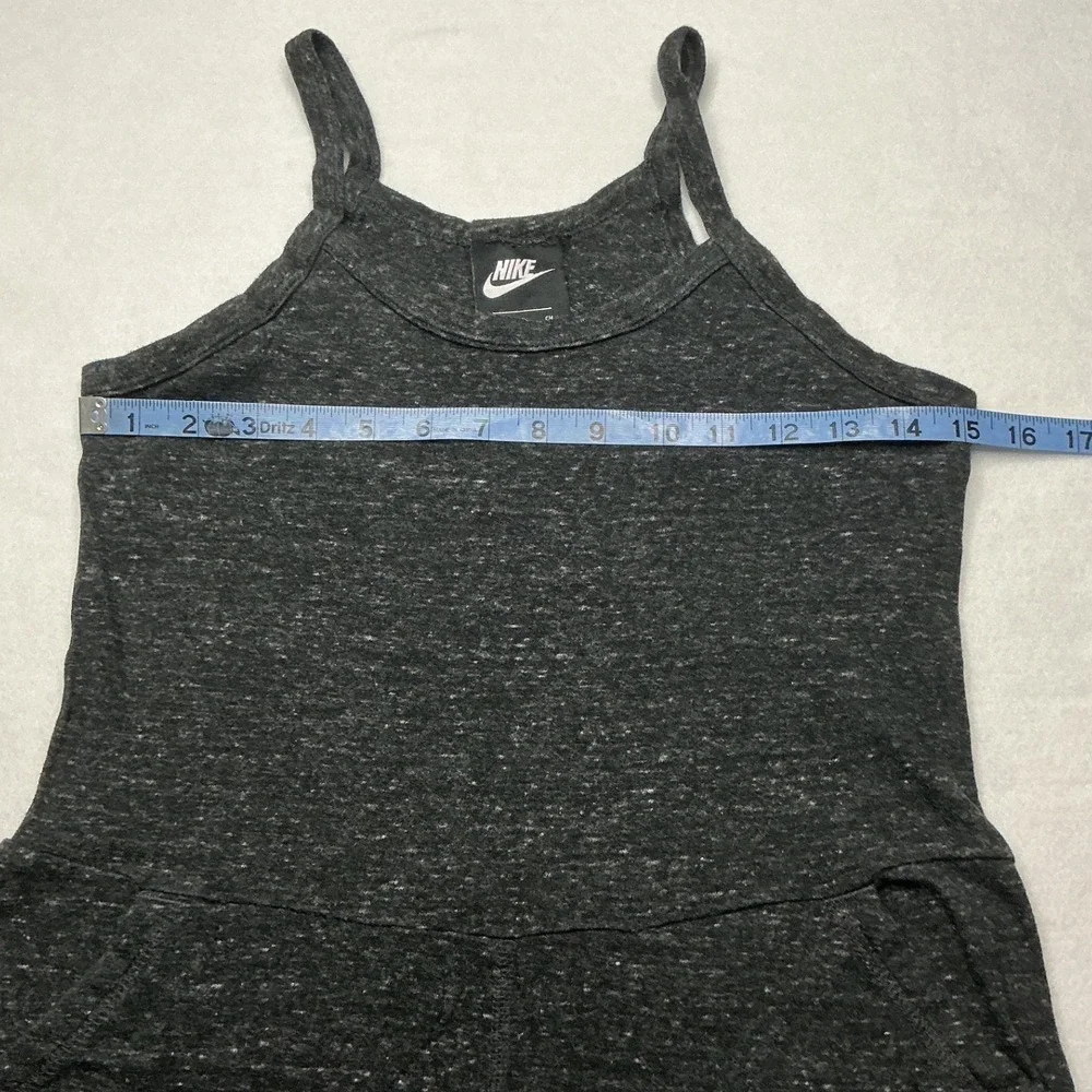 Nike Sportswear Gym Vintage Romper Dark Grey Heather Small CJ1694-010